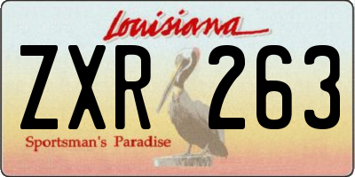 LA license plate ZXR263