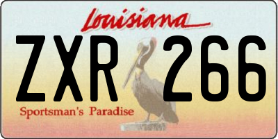 LA license plate ZXR266