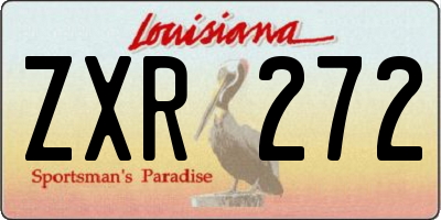 LA license plate ZXR272