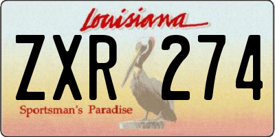 LA license plate ZXR274