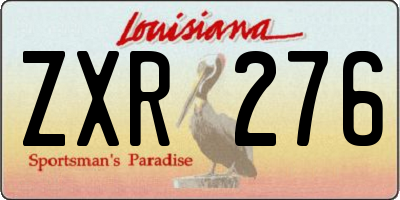 LA license plate ZXR276