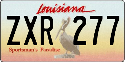 LA license plate ZXR277