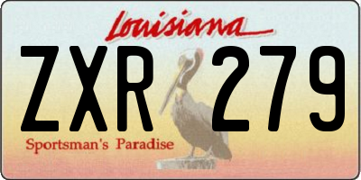 LA license plate ZXR279