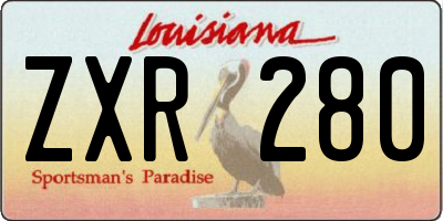 LA license plate ZXR280