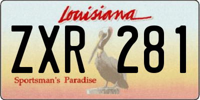 LA license plate ZXR281