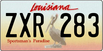 LA license plate ZXR283