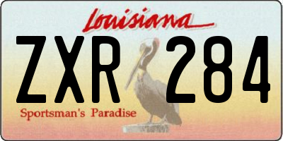 LA license plate ZXR284
