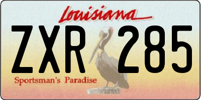 LA license plate ZXR285