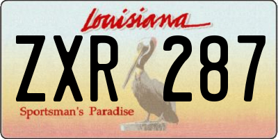 LA license plate ZXR287