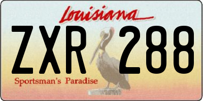 LA license plate ZXR288