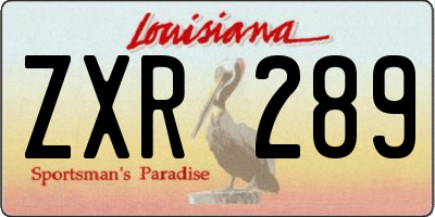 LA license plate ZXR289