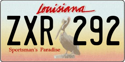 LA license plate ZXR292