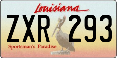 LA license plate ZXR293