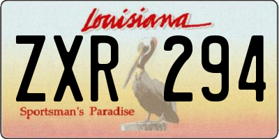 LA license plate ZXR294