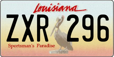 LA license plate ZXR296