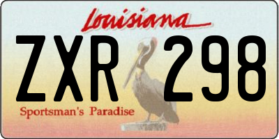 LA license plate ZXR298