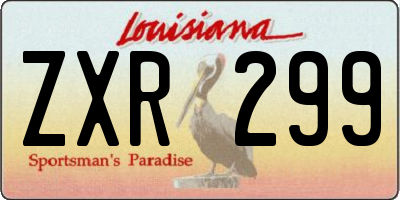 LA license plate ZXR299