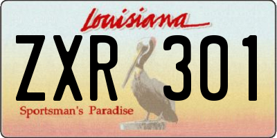 LA license plate ZXR301