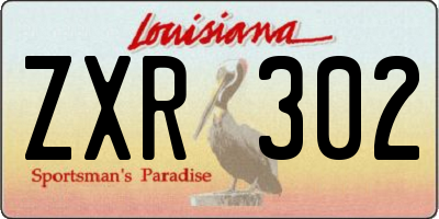 LA license plate ZXR302