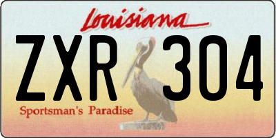 LA license plate ZXR304