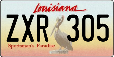 LA license plate ZXR305