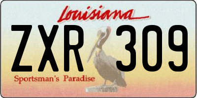 LA license plate ZXR309