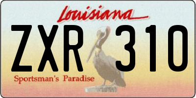LA license plate ZXR310