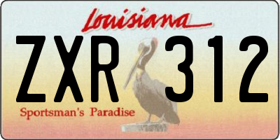 LA license plate ZXR312