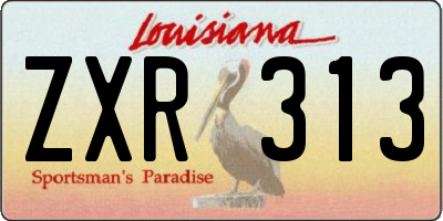 LA license plate ZXR313