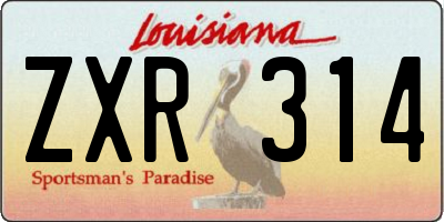 LA license plate ZXR314