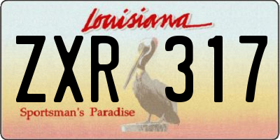 LA license plate ZXR317