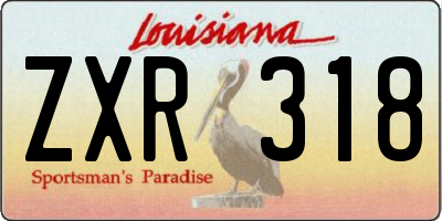 LA license plate ZXR318