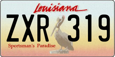 LA license plate ZXR319