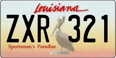 LA license plate ZXR321