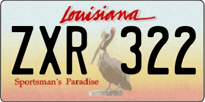 LA license plate ZXR322