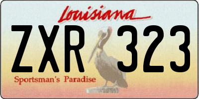 LA license plate ZXR323