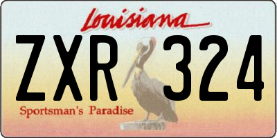 LA license plate ZXR324