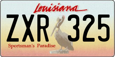 LA license plate ZXR325