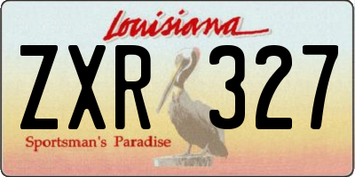 LA license plate ZXR327
