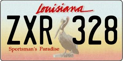 LA license plate ZXR328