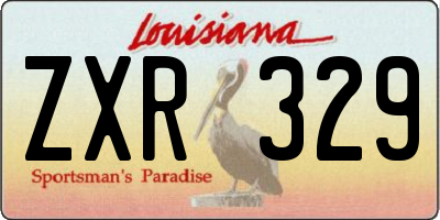 LA license plate ZXR329