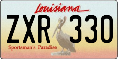 LA license plate ZXR330