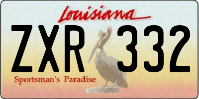 LA license plate ZXR332