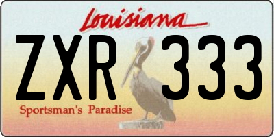 LA license plate ZXR333