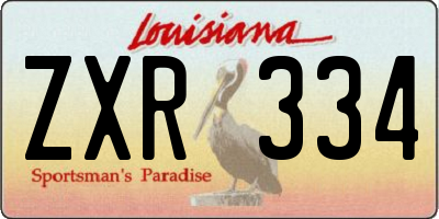 LA license plate ZXR334
