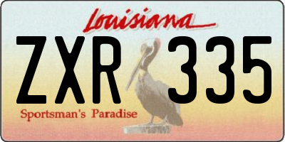 LA license plate ZXR335