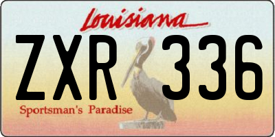 LA license plate ZXR336
