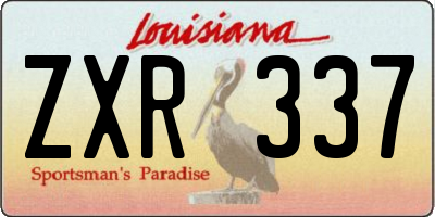 LA license plate ZXR337