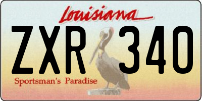 LA license plate ZXR340