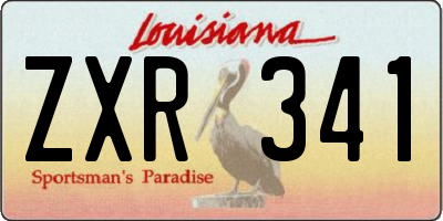 LA license plate ZXR341